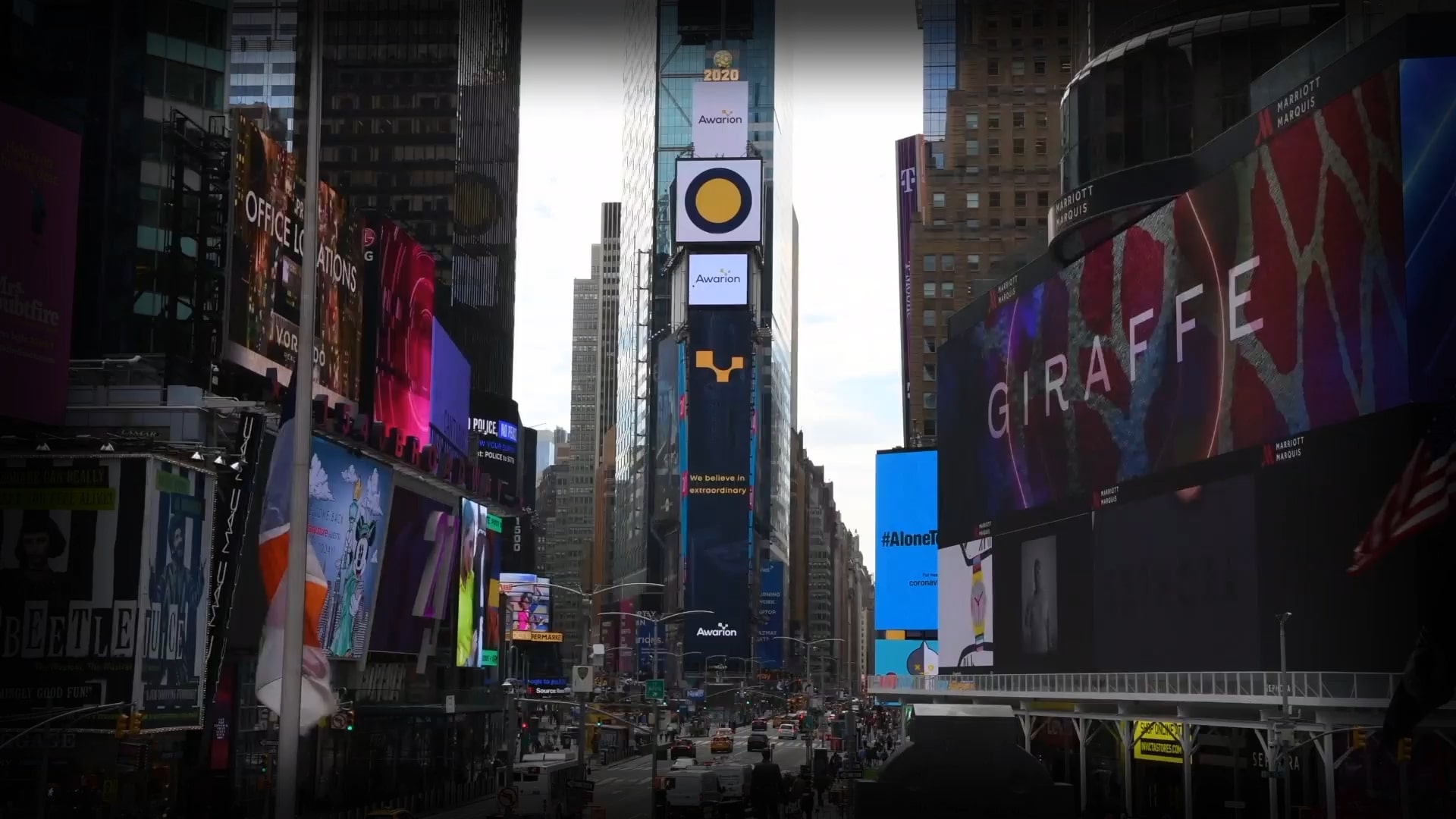 Awarion-branded DOOH billboard in Times Square New York